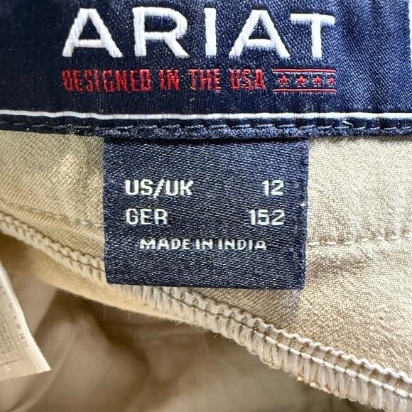 Ariat Riding Jodhpurs, Knee Patch Equestrian Breeches With Foot Straps, Girls 12 - Picture 5 of 5